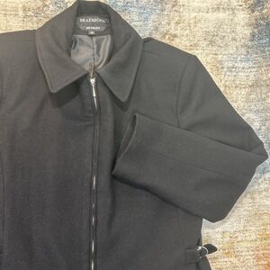 Braybrook Womens‎ 12 Black Wool Jacket Minimalist Old Money Luxury Classic